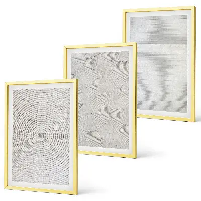 Zestaw 3 obrazów do salonu geometryczne wzory na tekturze