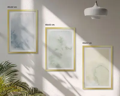 Zestaw obrazów do salonu Pastelowe akwarele na płótnie