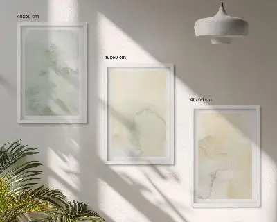 Zestaw 3 obrazów do salonu z motywem pastelowych akwarelowych tekstur