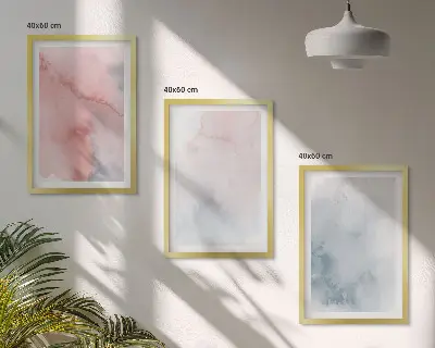 Zestaw 3 obrazów do salonu Pastelowe akwarele na płótnie