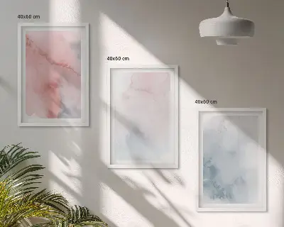 Zestaw 3 obrazów do salonu Pastelowe akwarele na płótnie