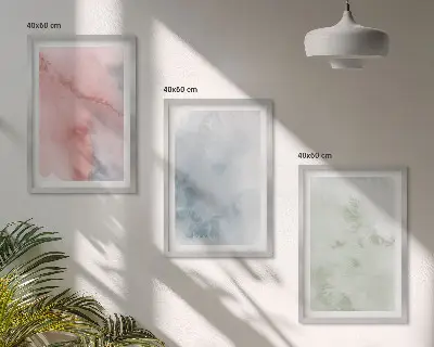 Zestaw obrazów do salonu Pastelowe struktury akwareli