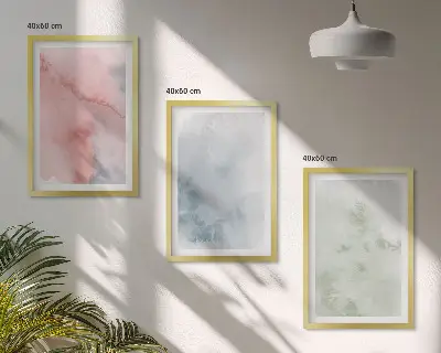 Zestaw obrazów do salonu Pastelowe struktury akwareli