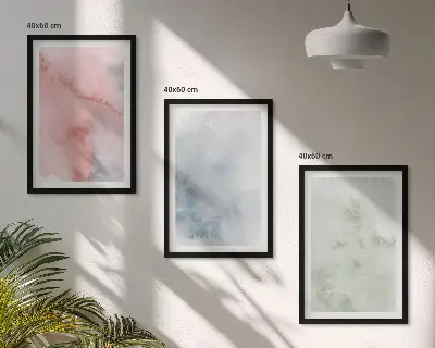 Zestaw obrazów do salonu Pastelowe struktury akwareli