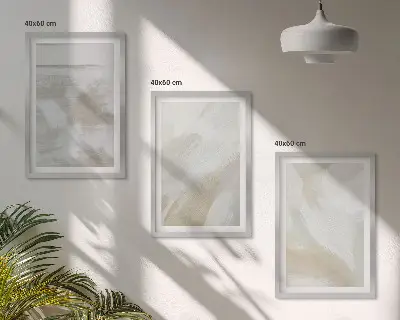 Zestaw obrazów do salonu abstrakcyjne pociągnięcia pędzlem