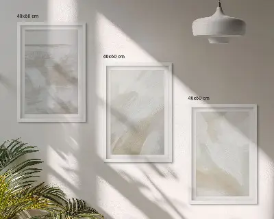 Zestaw obrazów do salonu abstrakcyjne pociągnięcia pędzlem