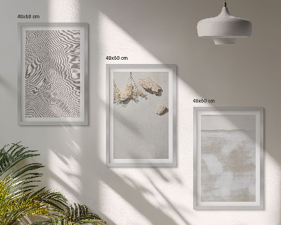 Zestaw 3 obrazów do salonu Piasek kamienie boho tekstura