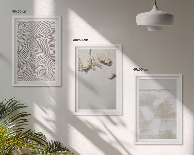 Zestaw 3 obrazów do salonu Piasek kamienie boho tekstura