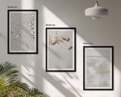 Zestaw 3 obrazów do salonu Piasek kamienie boho tekstura