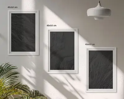 Zestaw obrazów do salonu eleganckie tekstury ciemnego marmuru