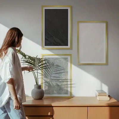 Kompozycja obrazów na ścianę kolory eleganckich struktur kamiennych