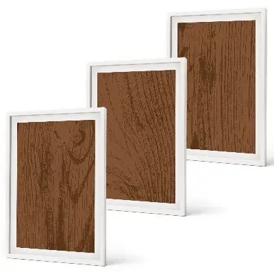 Zestaw 3 obrazów do salonu Drewno tekstura kory minimalizm