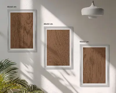 Zestaw 3 obrazów do salonu z motywem minimalistycznej tekstury kory drzewa