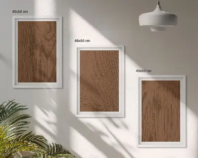 Zestaw 3 obrazów do salonu z motywem minimalistycznej tekstury kory drzewa