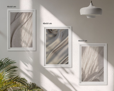 Zestaw obrazów do salonu Naturalne tkaniny boho zbliżenie