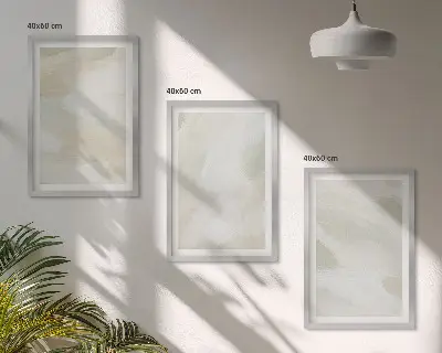 Zestaw 3 obrazów do salonu jasne abstrakcje w stylu boho