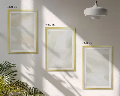 Zestaw 3 obrazów do salonu jasne abstrakcje w stylu boho