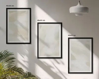 Zestaw 3 obrazów do salonu jasne abstrakcje w stylu boho