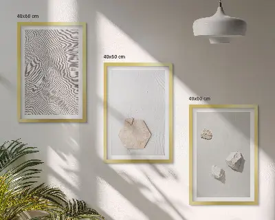 Zestaw obrazów do salonu jasne tekstury piasku w stylu boho