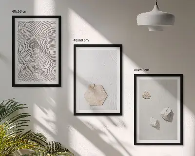 Zestaw obrazów do salonu jasne tekstury piasku w stylu boho