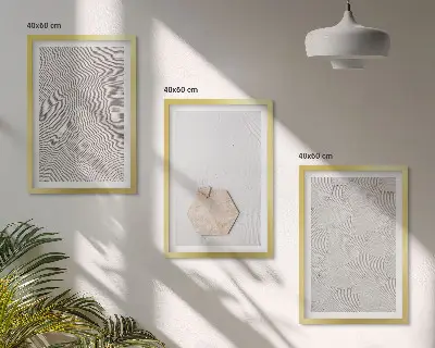 Kompozycja obrazów na ścianę jasne tekstury piasku w stylu boho