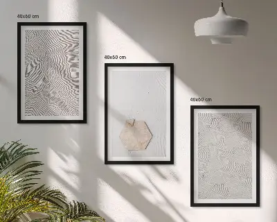 Kompozycja obrazów na ścianę jasne tekstury piasku w stylu boho
