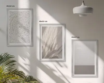 Zestaw obrazów do salonu naturalne tekstury w stylu boho