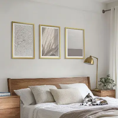 Zestaw obrazów do salonu naturalne tekstury w stylu boho