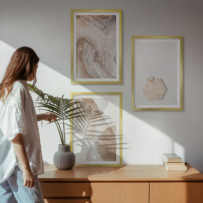 Kompozycja obrazów na ścianę Designerska abstrakcja natura