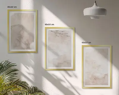 Kompozycja obrazów na ścianę rozlane akwarelowe farby w stylu boho
