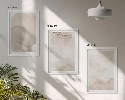 Kompozycja obrazów na ścianę rozlane akwarelowe farby w stylu boho