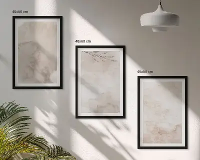 Kompozycja obrazów na ścianę rozlane akwarelowe farby w stylu boho