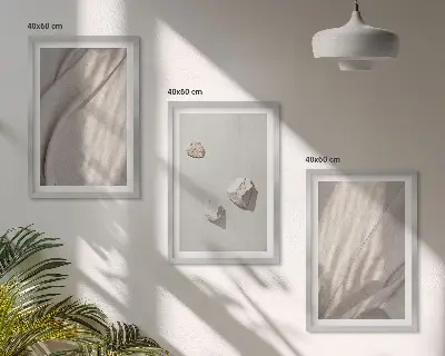 Zestaw 3 obrazów do salonu zbliżenia struktury w stylu boho