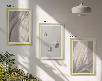 Zestaw 3 obrazów do salonu zbliżenia struktury w stylu boho