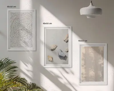 Zestaw obrazów do salonu z motywem boho o naturalnych teksturach i strukturach