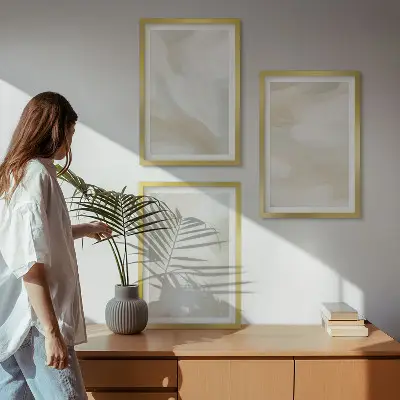 Kompozycja obrazów na ścianę malarska tekstura farby w stylu minimalizmu