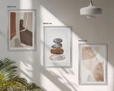 Zestaw 3 obrazów do salonu nowoczesne malarstwo abstrakcyjne