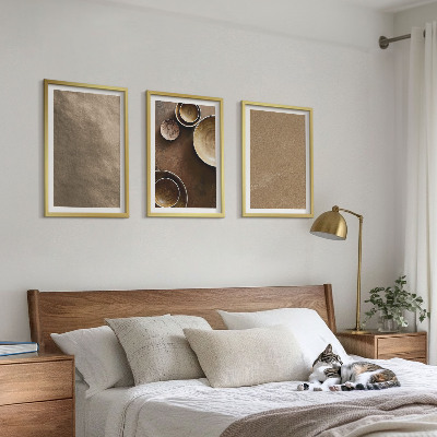 Zestaw 3 obrazów do salonu Kamienne struktury minimalistyczne