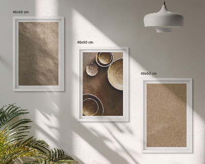 Zestaw 3 obrazów do salonu Kamienne struktury minimalistyczne