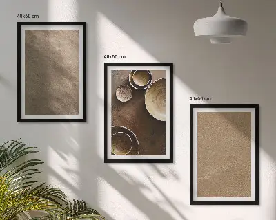 Kamienne struktury minimalistyczne zestaw 3 obrazów do salonu