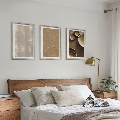 Zestaw obrazów do salonu z minimalistycznymi teksturami