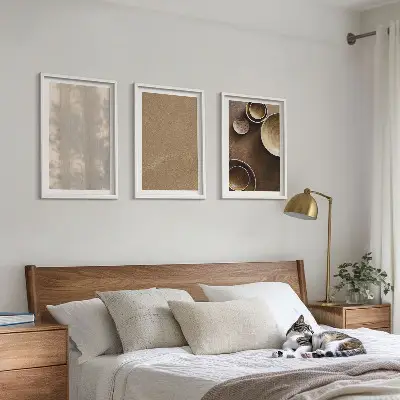 Zestaw obrazów do salonu z minimalistycznymi teksturami