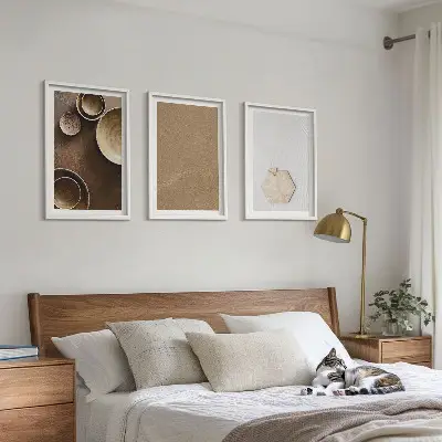 Zestaw obrazów do salonu minimalistyczne tekstury w kolorze