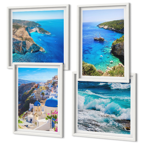 Zestaw obrazów dekoracyjnych Greckie widoki Santorini Oia