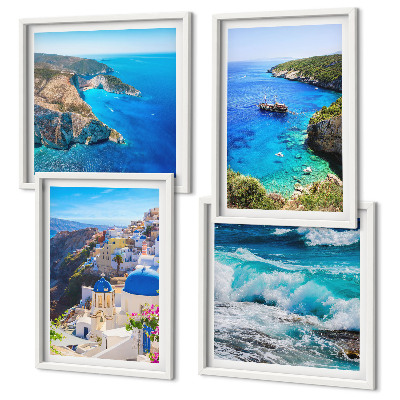 Zestaw obrazów dekoracyjnych Greckie widoki Santorini Oia