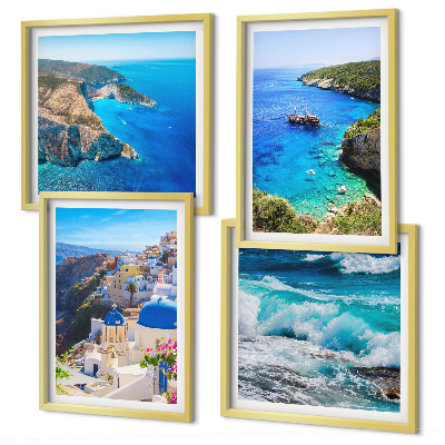 Zestaw obrazów dekoracyjnych Greckie widoki Santorini Oia
