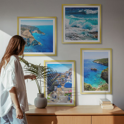Zestaw obrazów dekoracyjnych Greckie widoki Santorini Oia