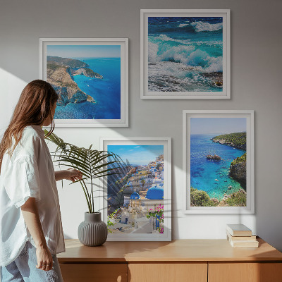 Zestaw obrazów dekoracyjnych Greckie widoki Santorini Oia