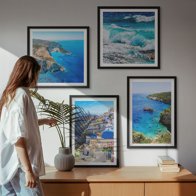 Zestaw obrazów dekoracyjnych Greckie widoki Santorini Oia