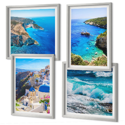 Zestaw obrazów dekoracyjnych Greckie widoki Santorini Oia